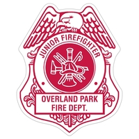 Firefighter Shield Paper Lapel Sticker On Roll