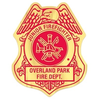 Firefighter Shield Paper Lapel Sticker On Roll