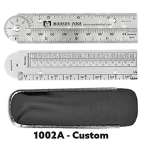 The custom stainless steel generic protractor is available in one color......