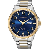 Classic men's quartz watch with two-tone stainless steel case and bracelet......