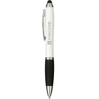 Twist-action ballpoint pen with black ink, stylus and antimicrobial...