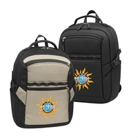 Main compartment with two-way zippered closure and padded laptop...