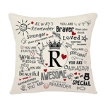 Linen Throw Pillow Cover with Digital Print