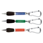 Soft Grip Pen with Carabiner