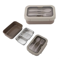 Stainless Steel/PP Lunch Box With Utensils... from ASI 36730 Ariel Premium...