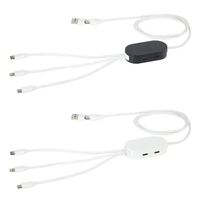 3-in-1 Charging Cable with 4-Port USB Hub and Recycled Casing... from ASI...