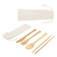 Cutlery Set In Cotton Drawstring Pouch... from ASI 36730 Ariel Premium Supply...