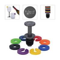 Rocco Aluminum Bottle Stopper with Glass Markers... from ASI 67866...