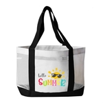 Color Trim Mesh Open Tote