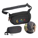 210D Ripstop Polyester 3 Zipper Fanny Pack