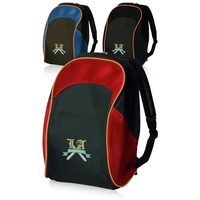 11" x 17.5" two-tone backpack with padded back and adjustable straps.... from...