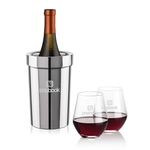 Milano Wine Cooler & Reina Stemless Wine Set