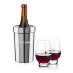 Milano Wine Cooler & Glenarden Stemless Wine Set
