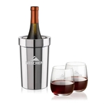 Milano Wine Cooler & Crestview Stemless Wine Set