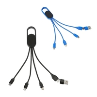 6-in-1 Light-Up Charging Cable with Carabiner Clip and Recycled Casing......