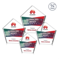 The Belmar Pentagon VividPrint™ Award is a freestanding, 3/4" thick...