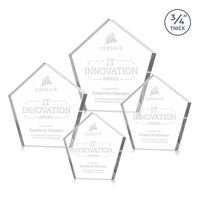 The Belmar Pentagon Award is a freestanding, 3/4" inch thick Starfire... from...