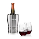 Genoa Wine Cooler & Laurent Stemless Wine Set