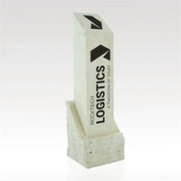 Stone Square Column Award - Beige Marble
