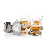 The Baldoni Coasters & On-the-Rocks Set combines modern elegance with...