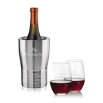 Genoa Wine Cooler & Vale Stemless Wine Set