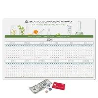 12" x 18" x .015" - Ultra Thin removable/repositionable Calendar Counter......