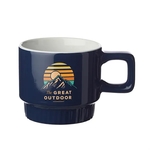 10 oz. Ridged Super Stacker Ceramic Mug (Full Color Imprint)