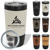 20 oz. black stainless steel tumbler with double-wall vacuum insulation,...