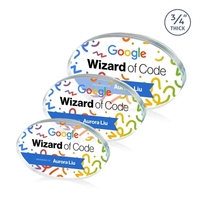 The Baldus Oval award is made from Starfire Crystal and available... from ASI...