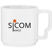 13 oz glossy ceramic mug with ergonomic handle and stackable design... from...