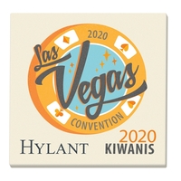 Super-absorbent stone coaster in a natural color and 5/16" thick with... from...