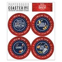 Round Paperboard Coaster Sheet Sets of 4 - 3 3/4" dia.