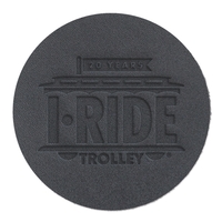 Black Leather Coasters - Debossed