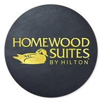 Black Leather Coasters - Foil Stamped