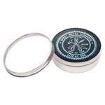 Set of 4 Black Leather Foil Stamped Coasters w/ Polished Tin