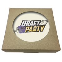 Set of 2 Round Absorbent Stone Coasters w/ Natural Kraft Box