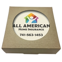 Set of 4 Square Absorbent Stone Coasters w/ Natural Kraft