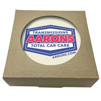 Set of 4 Round Absorbent Stone Coasters w/ Natural Kraft Box