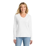 Port & Co Women's Long Sleeve Fan Favorite V-Neck Tee.