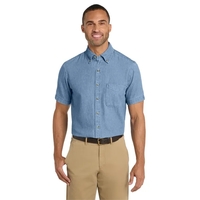 Port & Co Short Sleeve Value Denim Shirt.