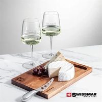 The Swissmar Acacia Board & 2 Wine Set embraces the art... from ASI 84592 St...