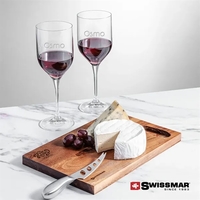 The Swissmar Acacia Board & 2 Wine Set embraces the art... from ASI 84592 St...