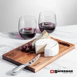 Swissmar® Acacia Board & 2 Zacata Stemless Wine