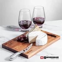 The Swissmar Acacia Board & 2 Stemless Wine Set brings together... from ASI...