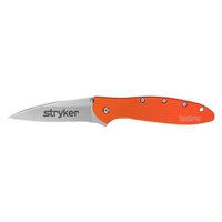 Folding knife in orange with 4" blade and a patented operating... from ASI...