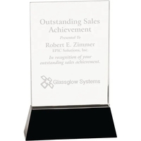 6" x 9" x 2" crystal rectangle award with a black... from ASI 74601 Calico