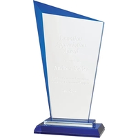 9 1/2" Blue Razor Glass Award... from ASI 74601 Calico