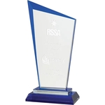 8" Blue Razor Glass Award