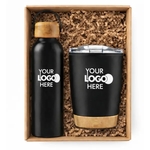 Drink-ware Gift Set with Bamboo Accents Boxed