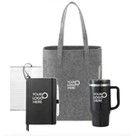 Eco Friendly Set with Felt Shopper, Journal and Tumbler